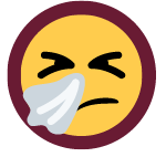 sneezing emoji with tissue icon