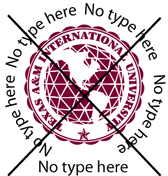 TAMIU seal with text around it