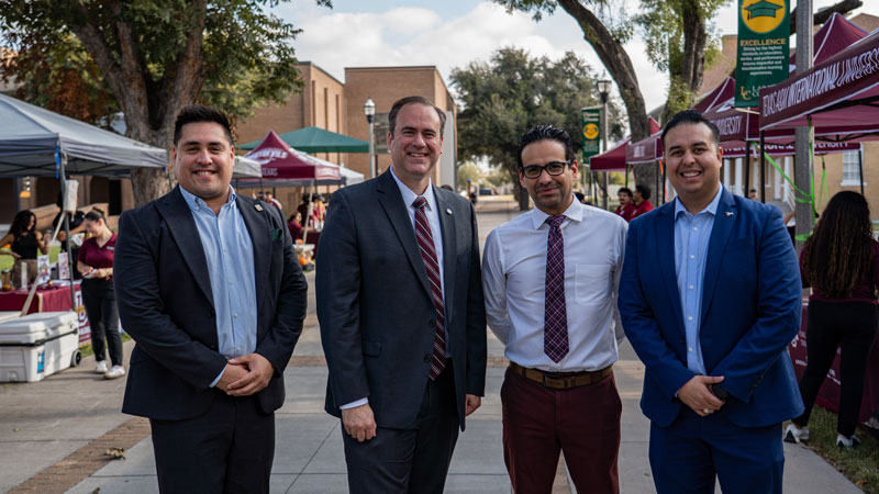 Dr. Maynard with TAMIU and LC leaders during TAMIU at LC event