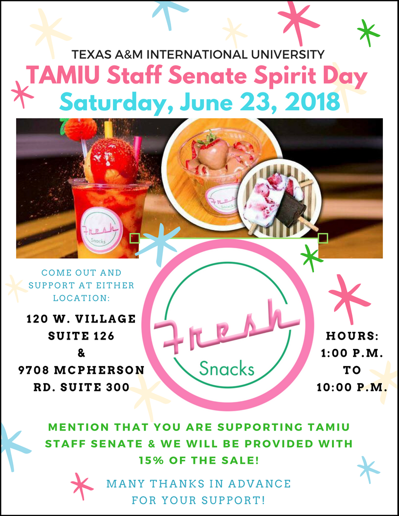 Fresh Snacks Spirit Day Flyer