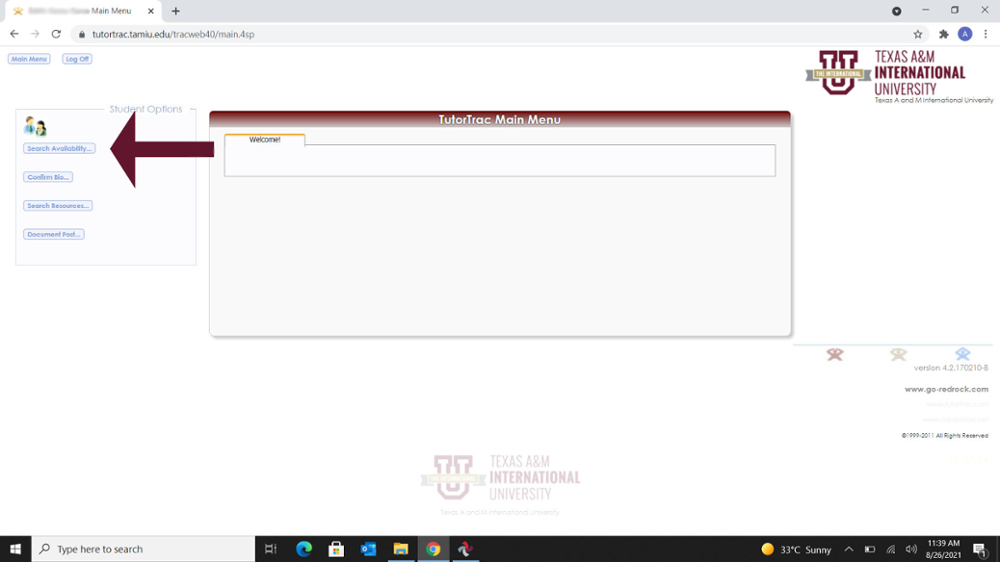 Search Availability Screen