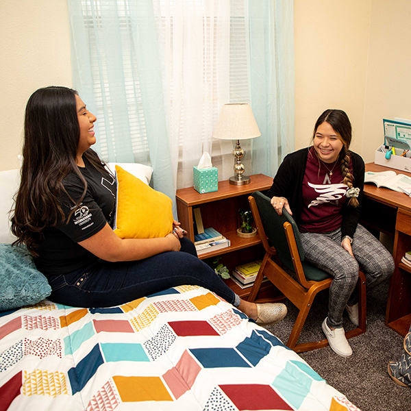 Students at a dorm